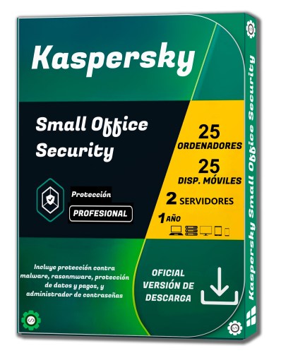 Kaspersky Small Office Security - 25 PCs - 25 Móviles - 2 Servidores Por 1 Año